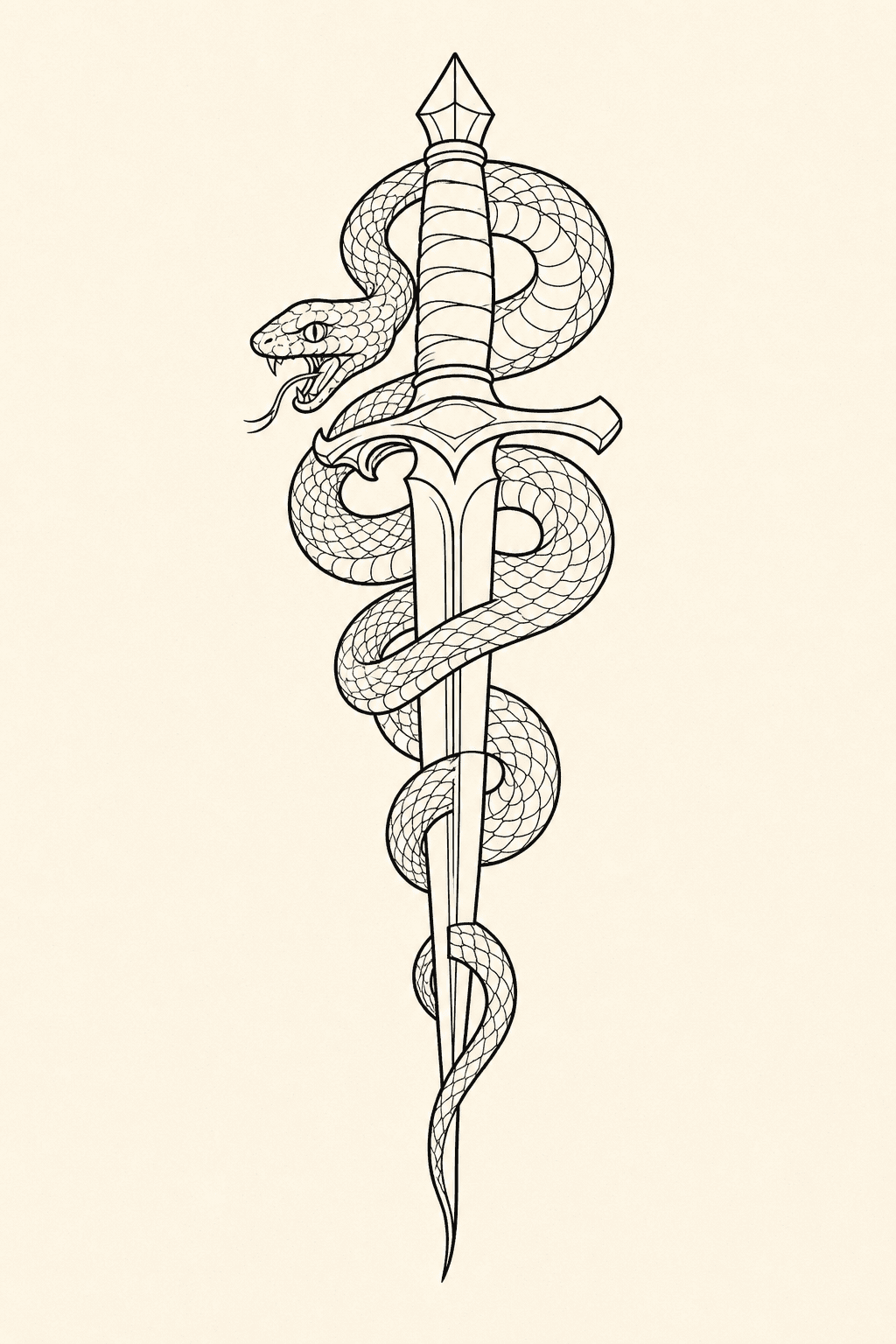 Stencil - AI generated tattoo stencil outline